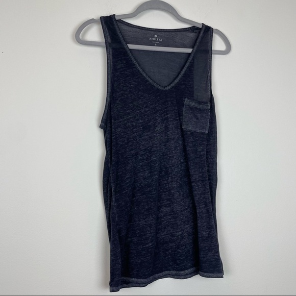 Athleta Burnout Blue Tank with Front Pocket Size Small - Picture 1 of 4